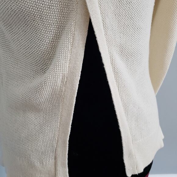 NWT Love by Design Embellished Neckline Split Back Cream Knit Sweater Large - Picture 8 of 12